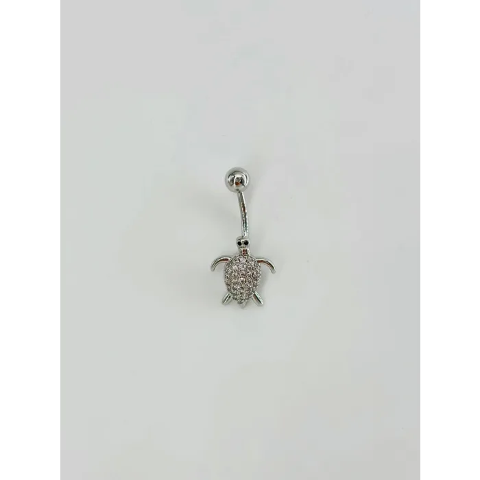 Kaplumbağa Detaylı Göbek Piercing - Pg0098