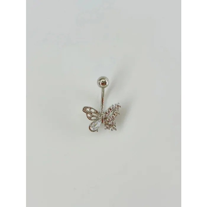 Kelebek Detaylı Göbek Piercing - Pg0050