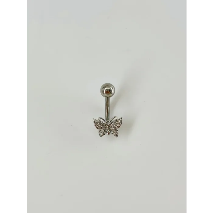 Kelebek Detaylı Göbek Piercing - Pg0039