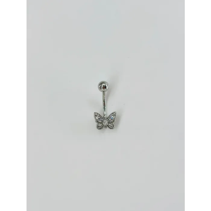 Kelebek Detaylı Göbek Piercing - Pg0077