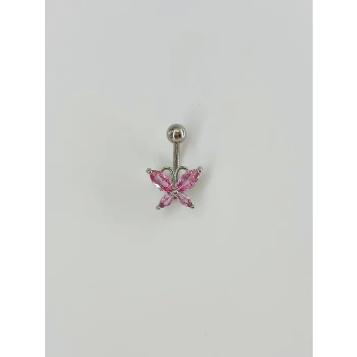 Kelebek Detaylı Göbek Piercing - Pg0087