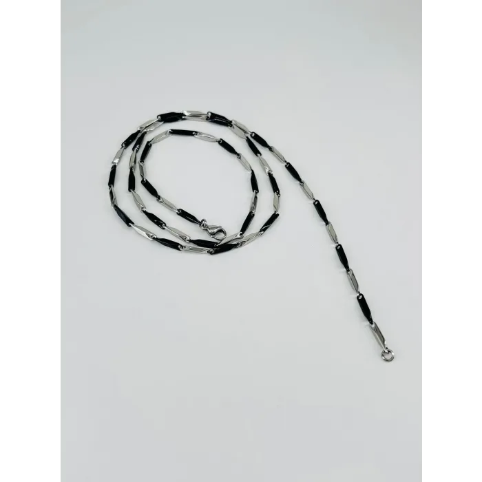 Rodyum Çelik Erkek Kolye 60 Cm - Ekl0025