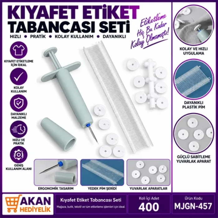 Kıyafet Yorgan Etiket Tabancası Seti