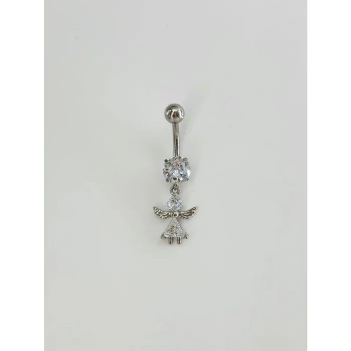 Koruyucu Melek Detaylı Göbek Piercing - Pg0115