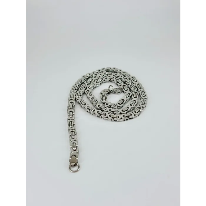 Rodyum Çelik Erkek Kolye 60 Cm - Ekl0050