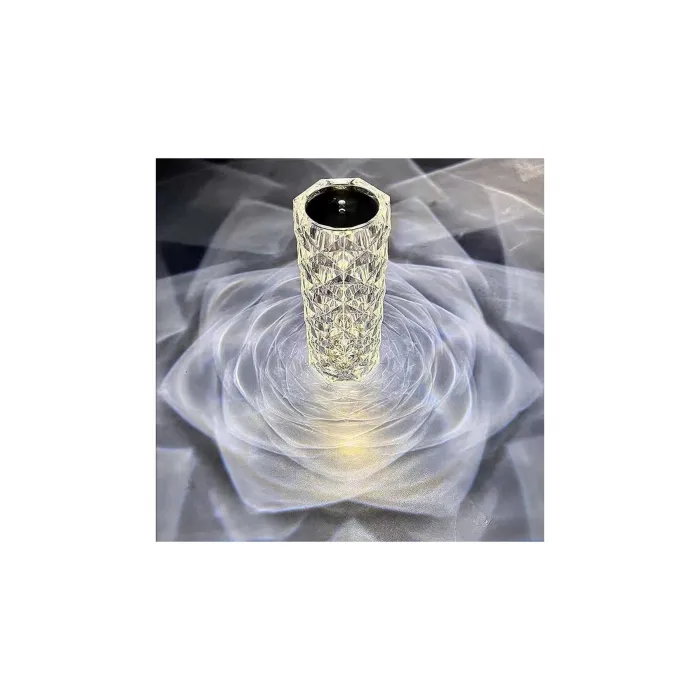 Kristal Masa Lambası Rgb Renk Değiştiren Gece Lambası 16 Renk Dokunmatik Kontrol Kumandalı