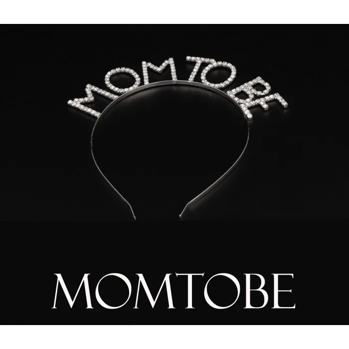 Kristal Taşlı Gümüş Renk Mom To Be Tacı Anne Tacı