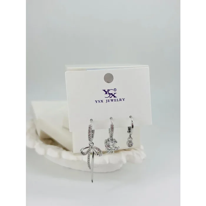 Kurdale Detaylı Üçlü Kombin Küpe - Kp00552