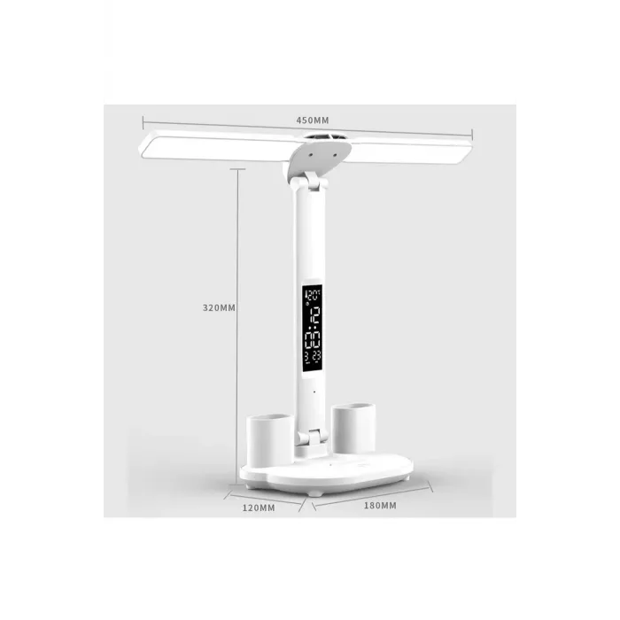 Led Dokunmatik Katlanabilir Masa Lambası Takvim Sıcaklık Saat Şarjlı Masa Lambası