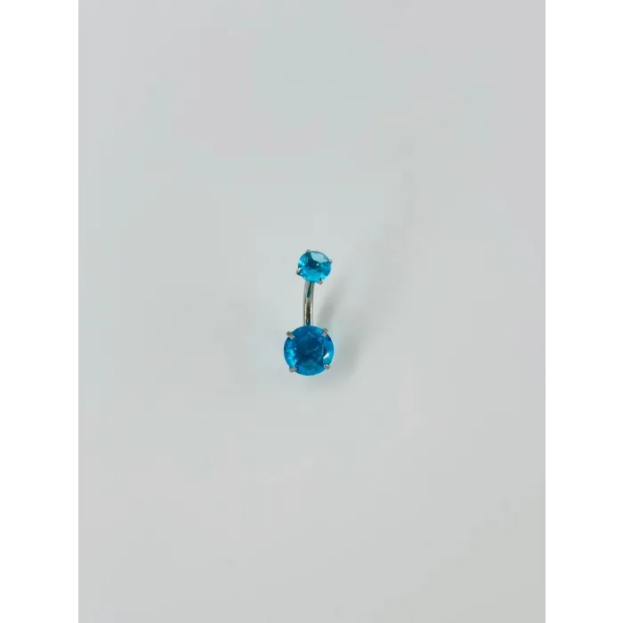 Mavi Taşlı Göbek Piercing - Pg0012