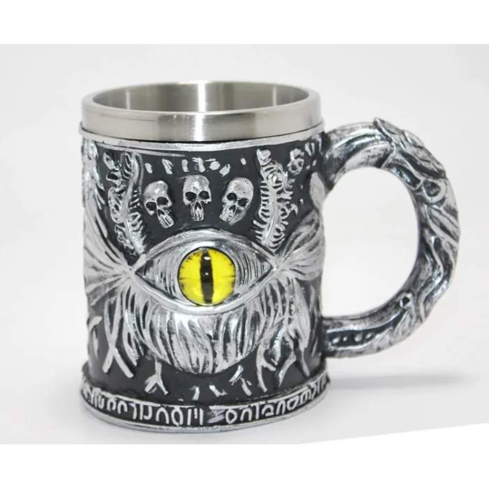 Mistik Ejderha Gözü 3d Kabartmalı Paslanmaz Çelik Kupa Bardak Alk4371