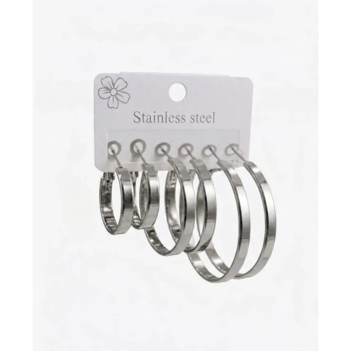 Modern Ra Altılı Halka Küpe Seti - Kp00674