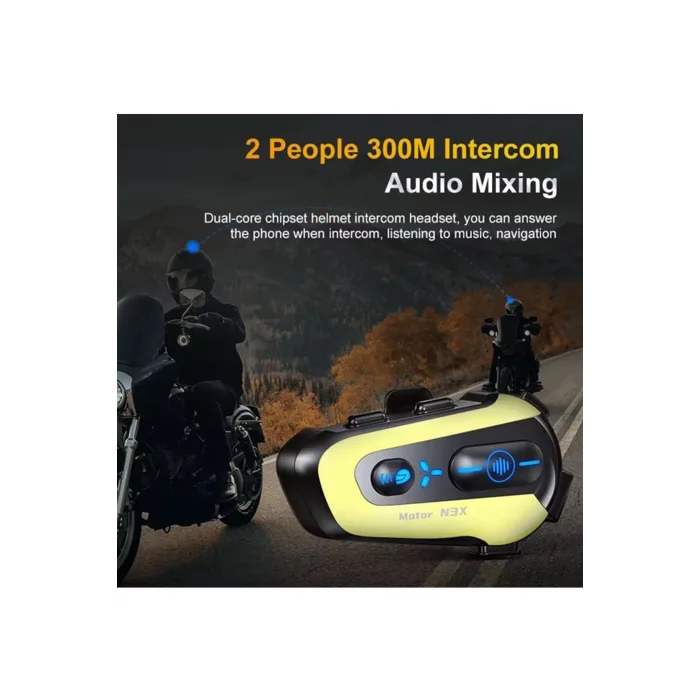 N3x Rgb Işıklı Intercom 3 Kişi Bağlantılı 1000mah Motosiklet Bluetooth Kulaklık Seti