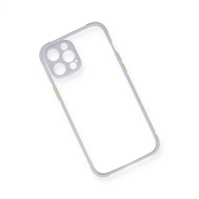 Newface Apple iPhone 12 Kılıf Miami Şeffaf Silikon - Lila