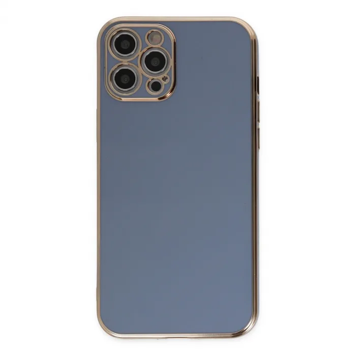 Newface Apple iPhone 12 Pro Max Kılıf Volet Silikon - Mavi