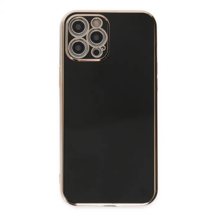Newface Apple iPhone 12 Pro Max Kılıf Volet Silikon - Siyah