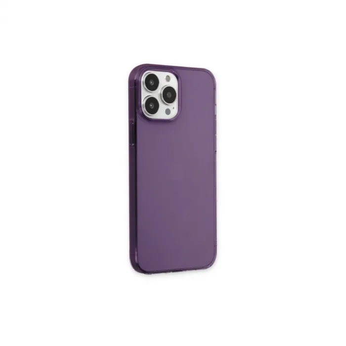 Newface Apple iPhone 13 Pro Max Kılıf Pc Sert Şeffaf Kapak - Mor
