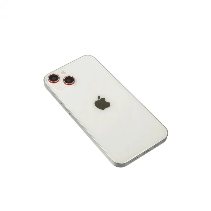 iPhone 14 Diamond Kamera Lens - Kırmızı