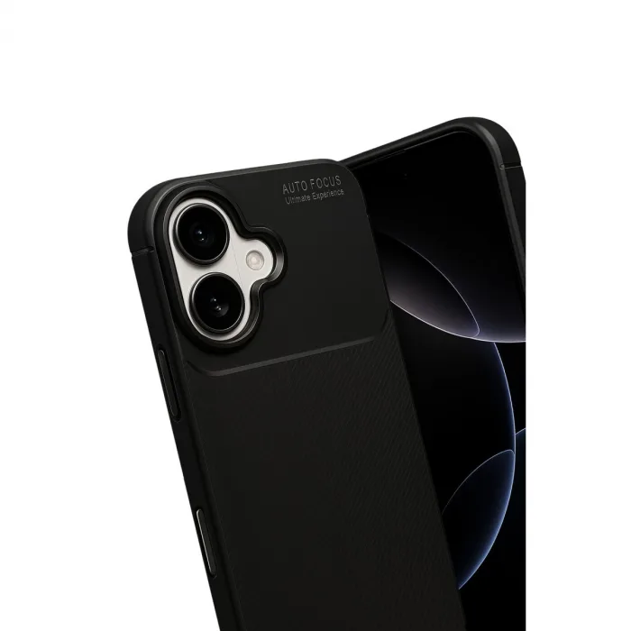 İphone 17 Auto Focus Karbon Kapak - Siyah