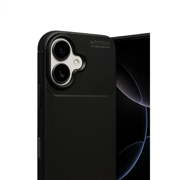 İphone 17 Auto Focus Karbon Kapak - Siyah