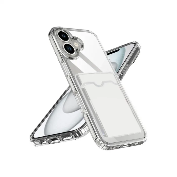 İphone 17 Kart Şeffaf Silikon - Şeffaf