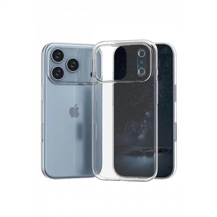 İphone 17 Pro Max Lüx Şeffaf Silikon - Şeffaf