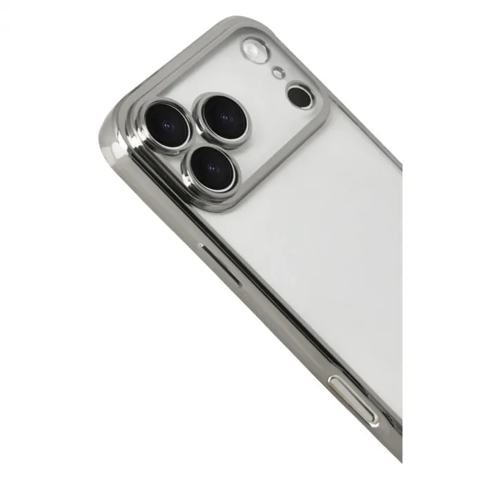 İphone 17 Pro Max Razer Lensli Silikon - Gümüş
