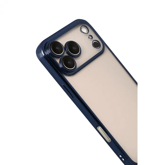 İphone 17 Pro Max Razer Lensli Silikon - Lacivert