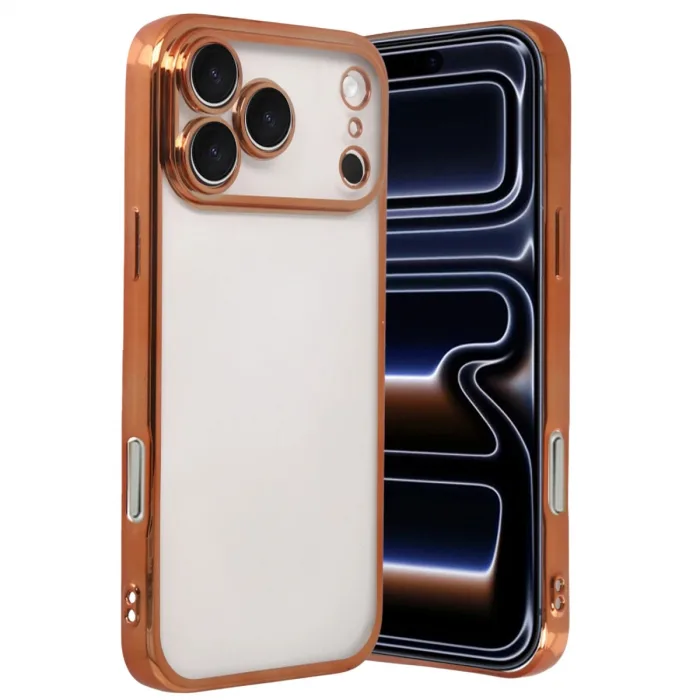 İphone 17 Pro Max Razer Lensli Silikon - Turuncu