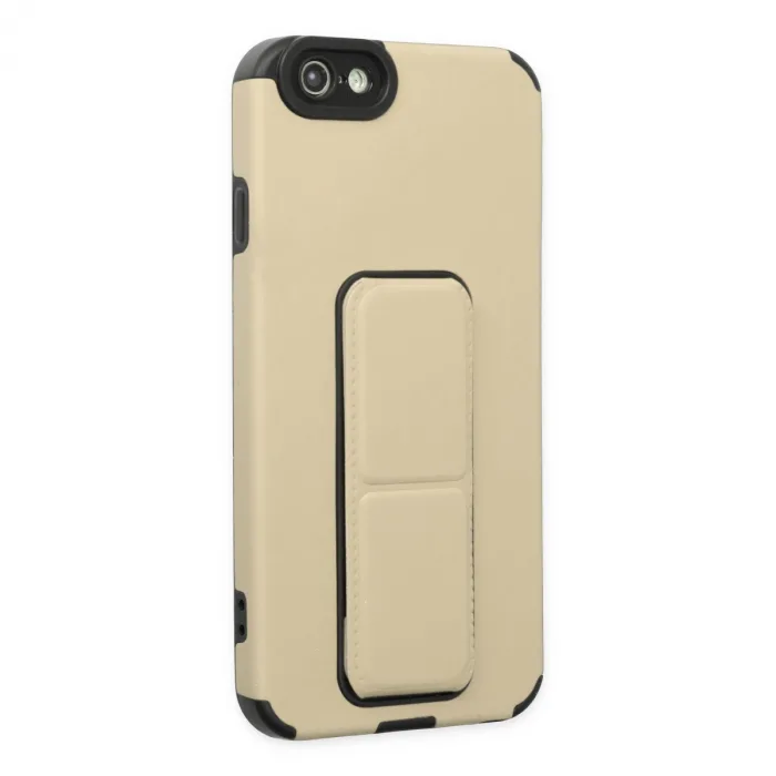 İphone 6 Kılıf Mega Standlı Silikon - Gold