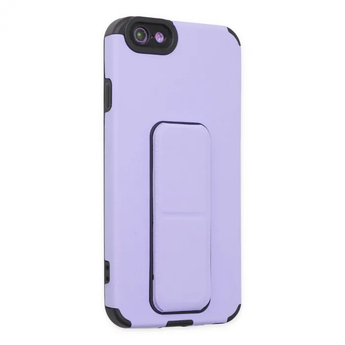 İphone 6 Kılıf Mega Standlı Silikon - Lila