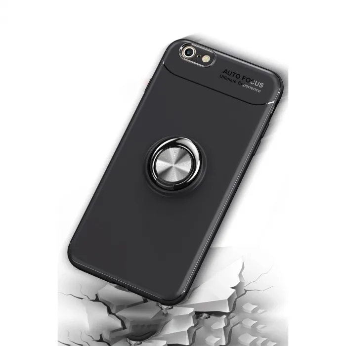 Newface Apple iPhone 6 Kılıf Range Yüzüklü Silikon - Kırmızı