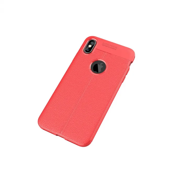 Newface Apple iPhone X Kılıf Auto Focus Kapak - Kırmızı