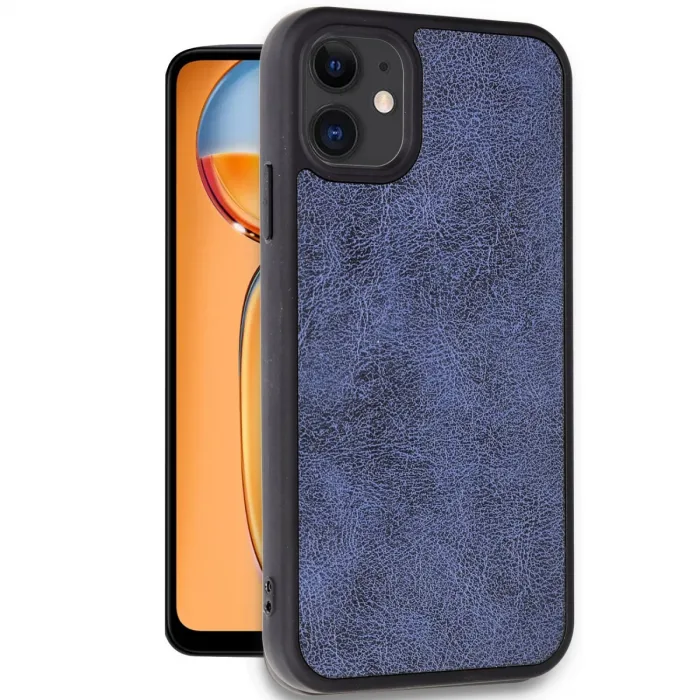 Newface İphone 11 Kılıf Aras Deri Kapak - Lacivert
