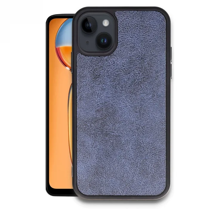 Newface İphone 14 Kılıf Aras Deri Kapak - Lacivert