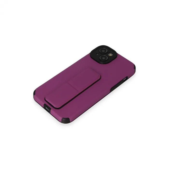 Newface İphone 14 Plus Kılıf Mega Standlı Silikon - Mor