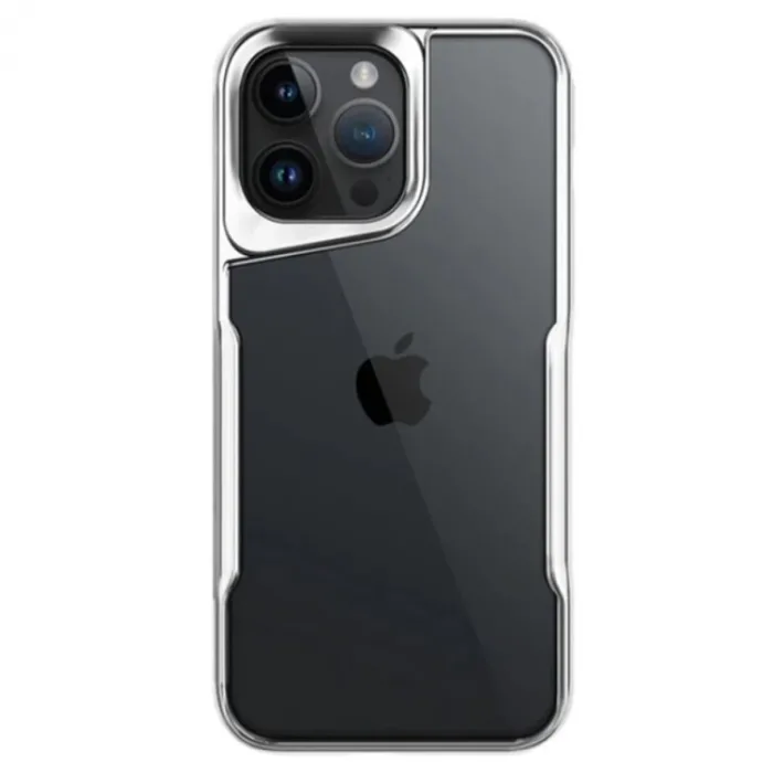 Newface İphone 14 Pro Max Kılıf Boyi Silikon Kapak - Gümüş