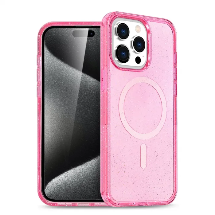 Newface İphone 15 Pro Kılıf Star Magsafe Kapak - Pembe