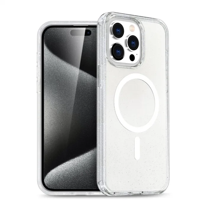 Newface İphone 15 Pro Kılıf Star Magsafe Kapak - Şeffaf