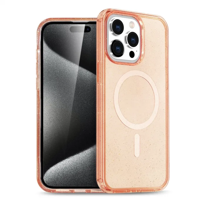 Newface İphone 15 Pro Max Kılıf Star Magsafe Kapak - Turuncu