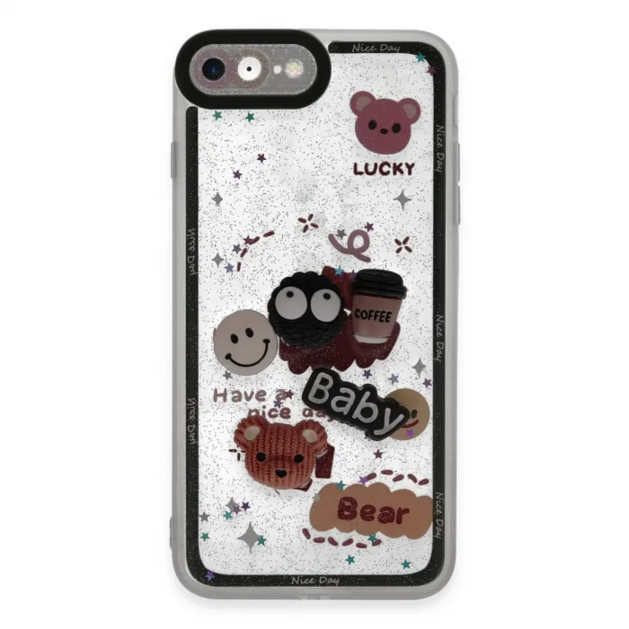 Newface İphone 7 Kılıf Sweet Desenli Silikon Kapak - Sarı