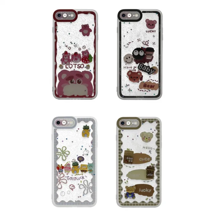 Newface İphone 7 Kılıf Sweet Desenli Silikon Kapak - Sarı