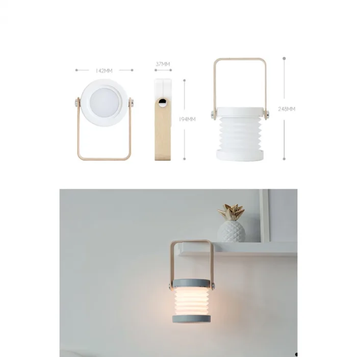 Jp-dld Kamp Lambası Görünümlü Dekoratif Gece Lambası - Beyaz