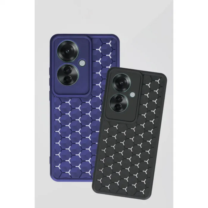 Newface Oppo Reno 11f Kılıf Petek Silikon Kapak - Lacivert