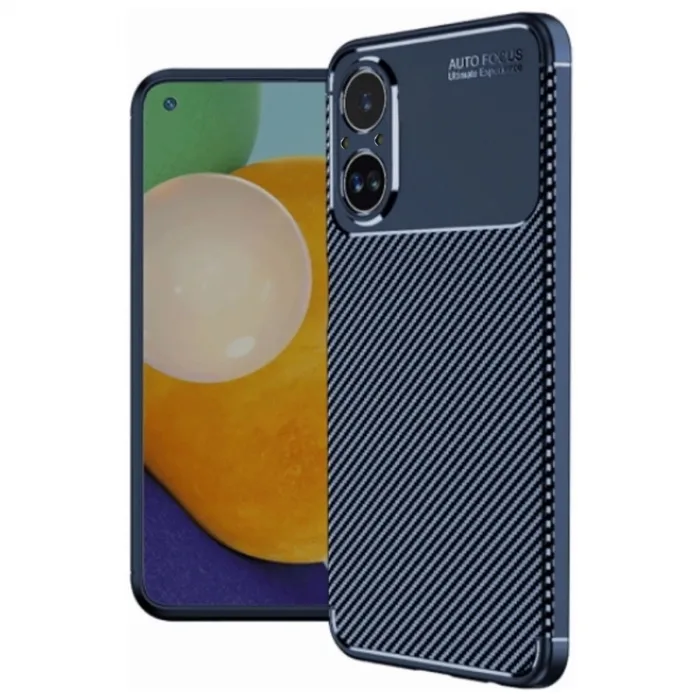 Newface Realme 12 Lite Kılıf Auto Focus Karbon Kapak - Lacivert