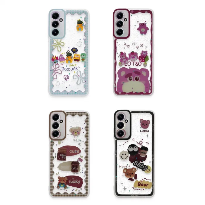 Newface Samsung Galaxy A05s Kılıf Sweet Desenli Silikon Kapak - Açık Mavi