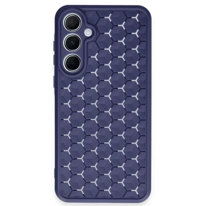 Newface Samsung Galaxy A25 5g Kılıf Petek Silikon Kapak - Lacivert