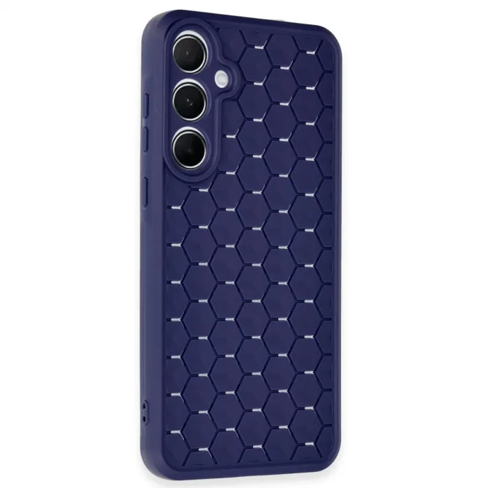 Newface Samsung Galaxy A25 5g Kılıf Petek Silikon Kapak - Lacivert