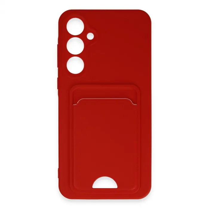 Newface Samsung Galaxy A35 5g Kılıf Kelvin Kartvizitli Silikon - Kırmızı