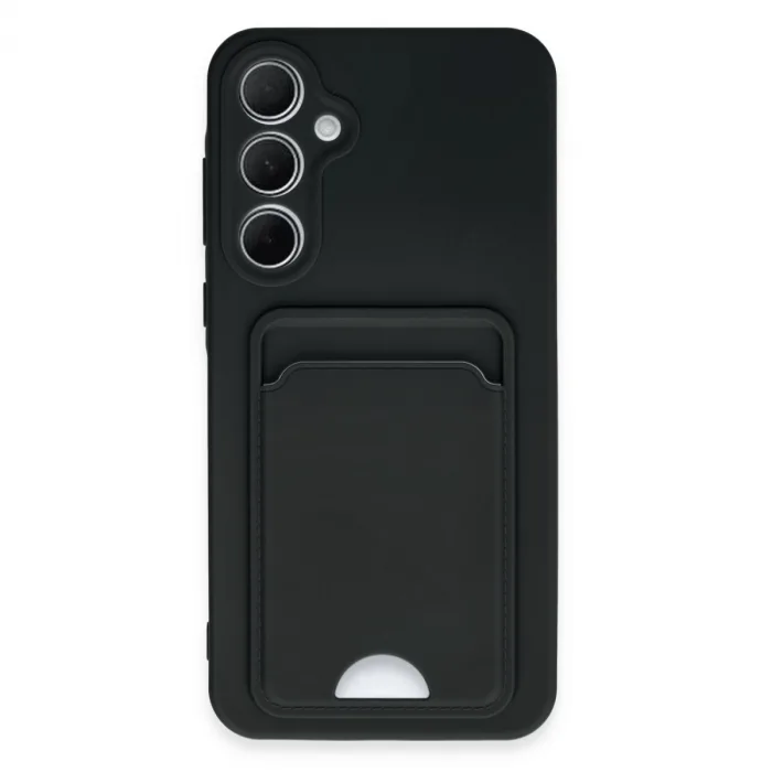 Newface Samsung Galaxy A35 5g Kılıf Kelvin Kartvizitli Silikon - Siyah